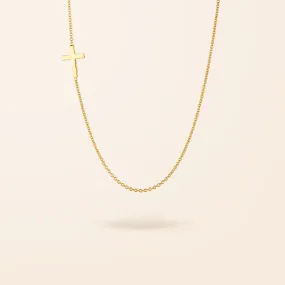 10K Gold Asymmetrical Cross Necklace