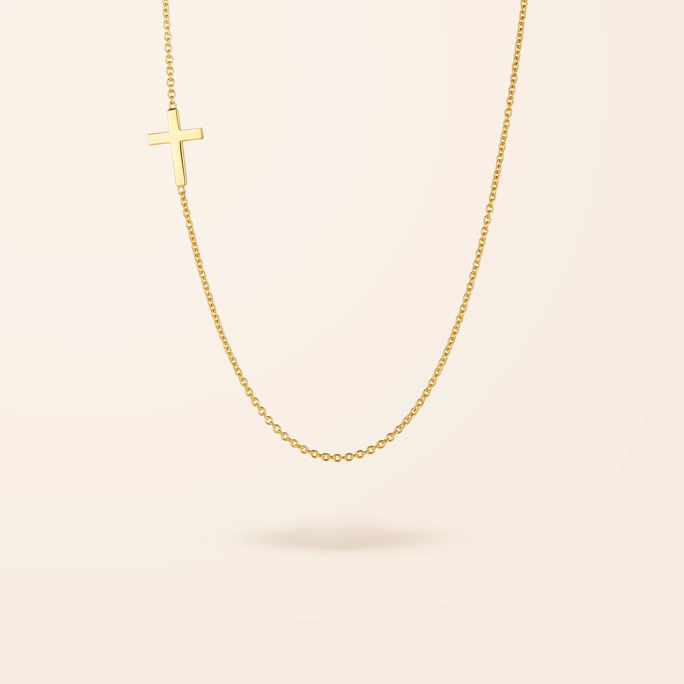 10K Gold Asymmetrical Cross Necklace