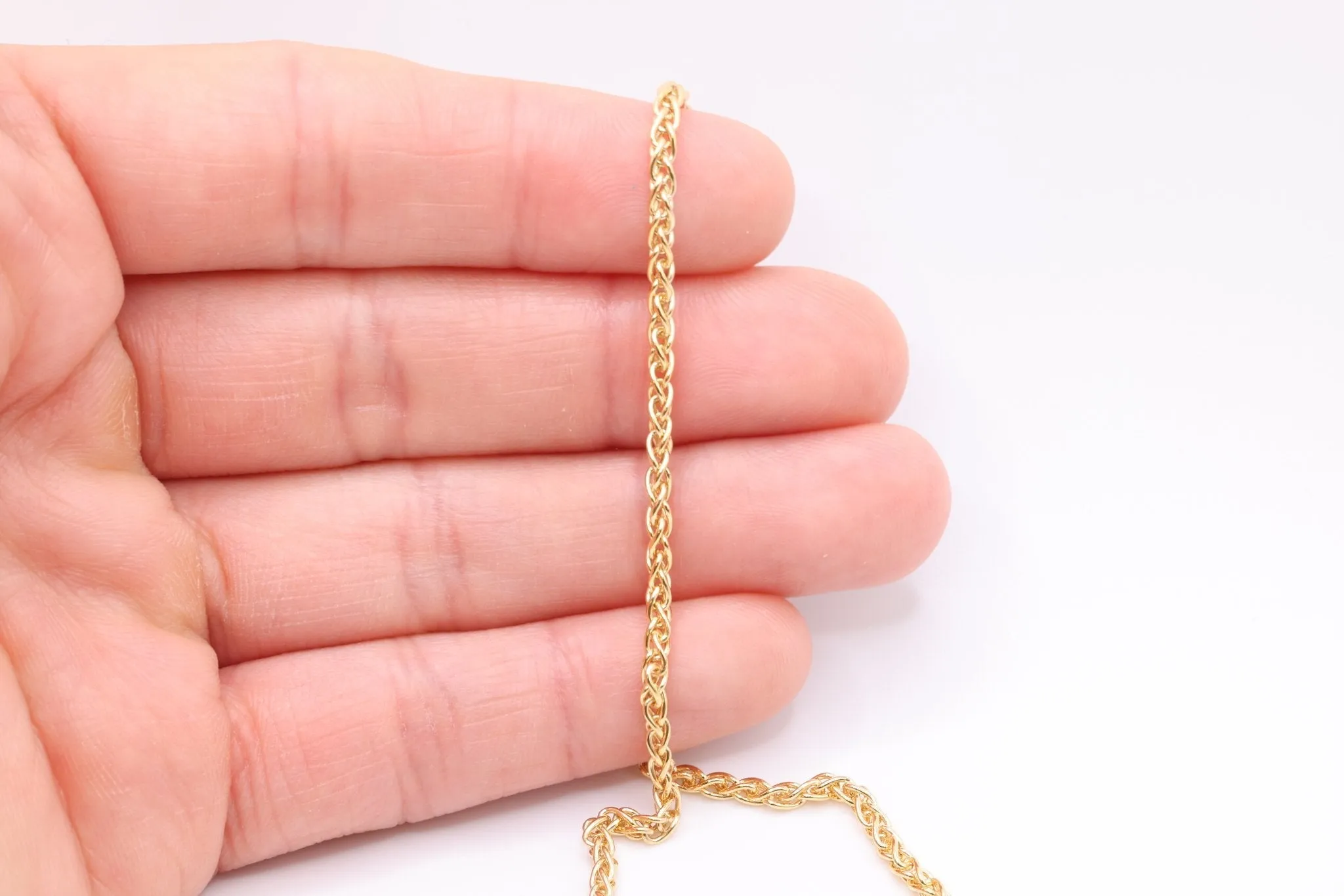 14K Gold-Filled 2.5mm Wheat Chain, Wholesale Jewelry Making Wheat Chain