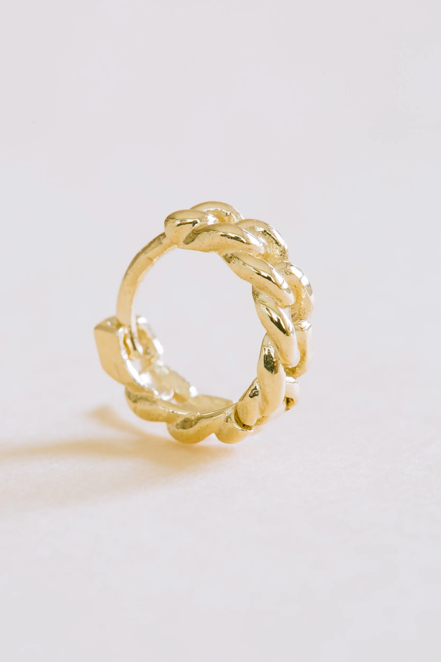 14K Solid Gold Jewelry Lope Chain Earring Hoop Ring