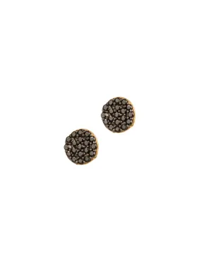 18K Gold Cubic Zirconia Circle Stud Earrings