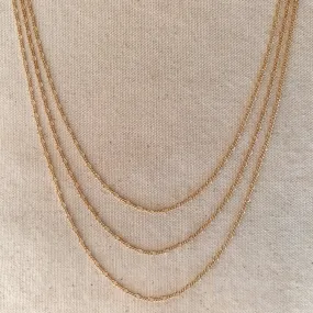 18k Gold Filled Chain Rounded Figaro Style