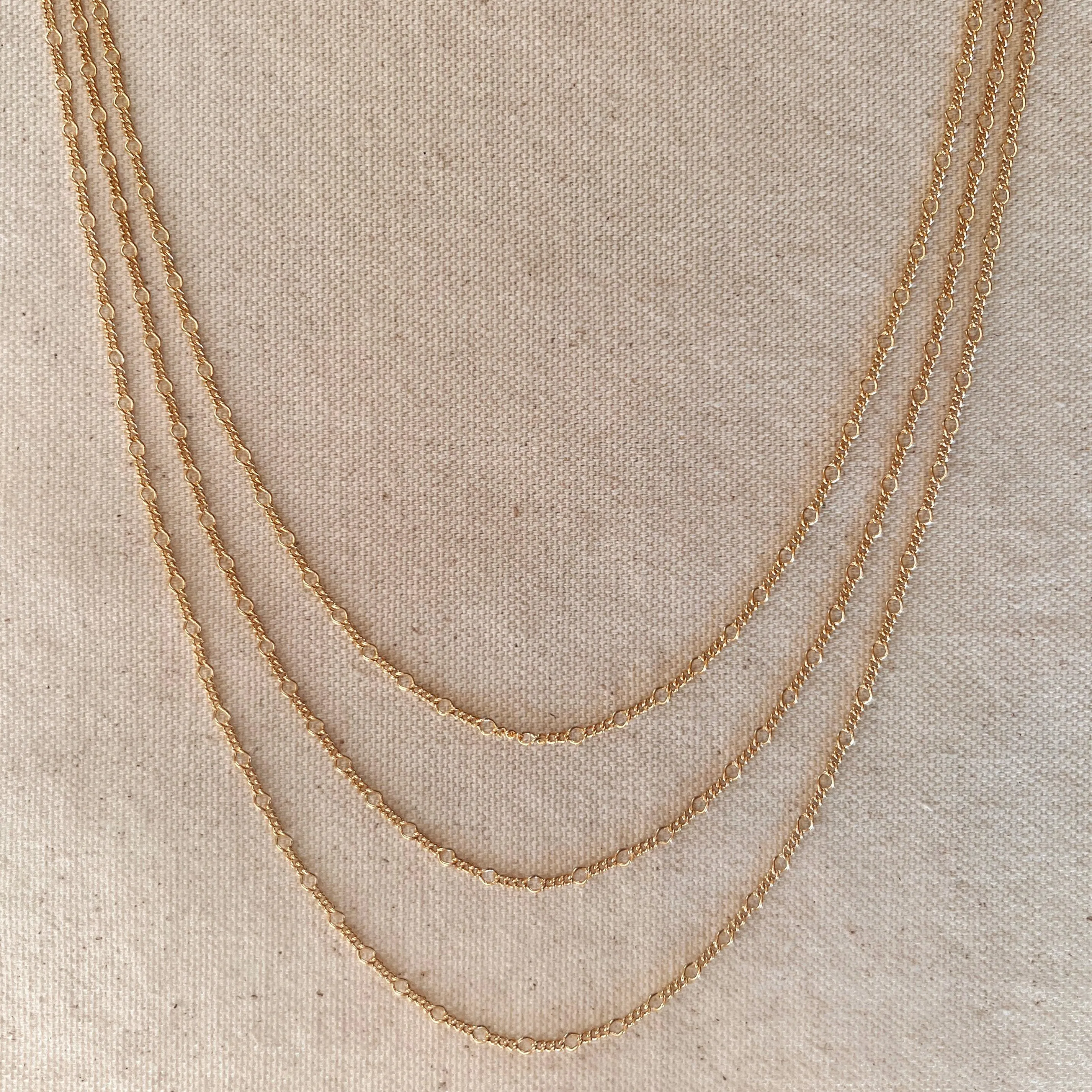 18k Gold Filled Chain Rounded Figaro Style