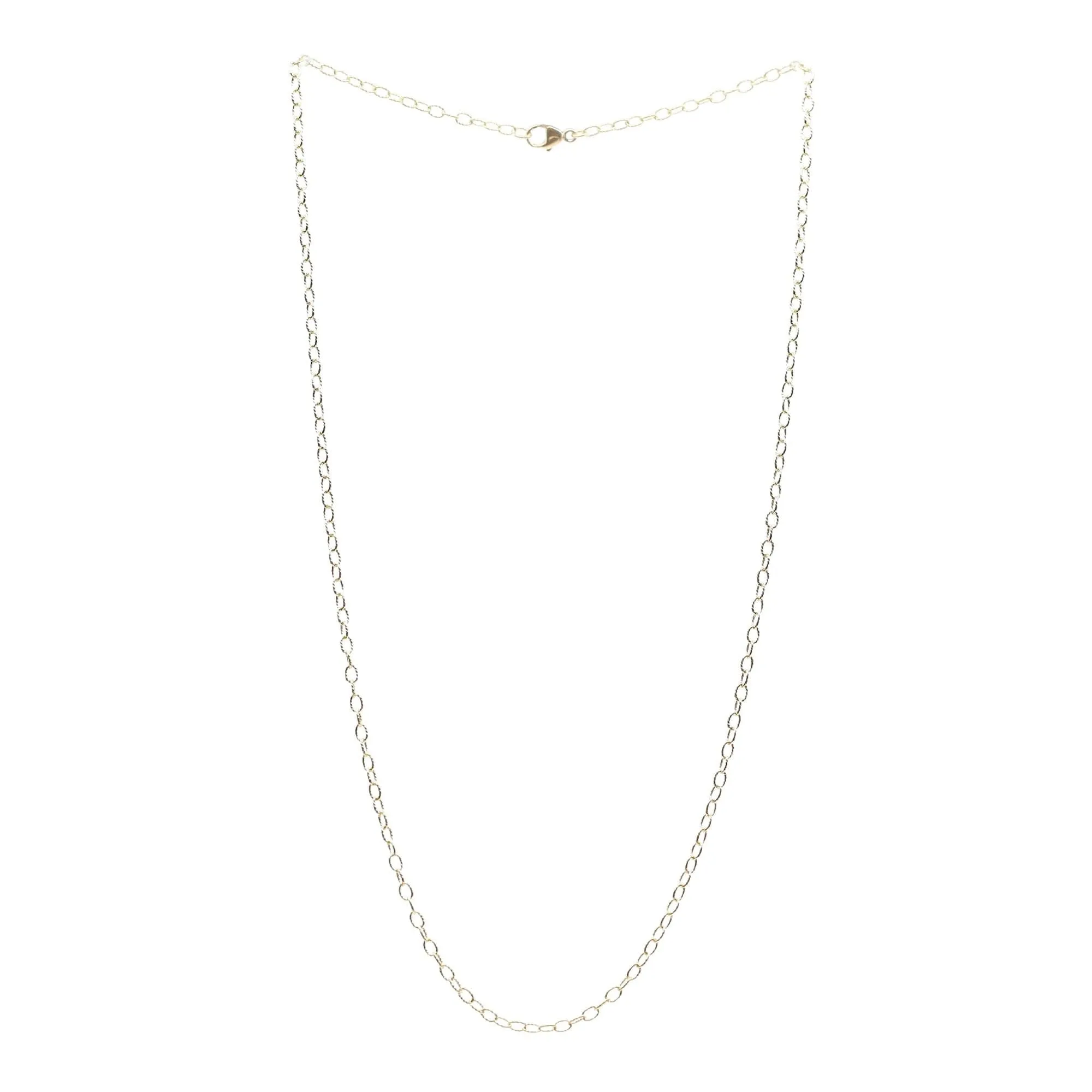 18K YELLOW GOLD 18-INCH TWISTED WIRE CABLE CHAIN NECKLACE