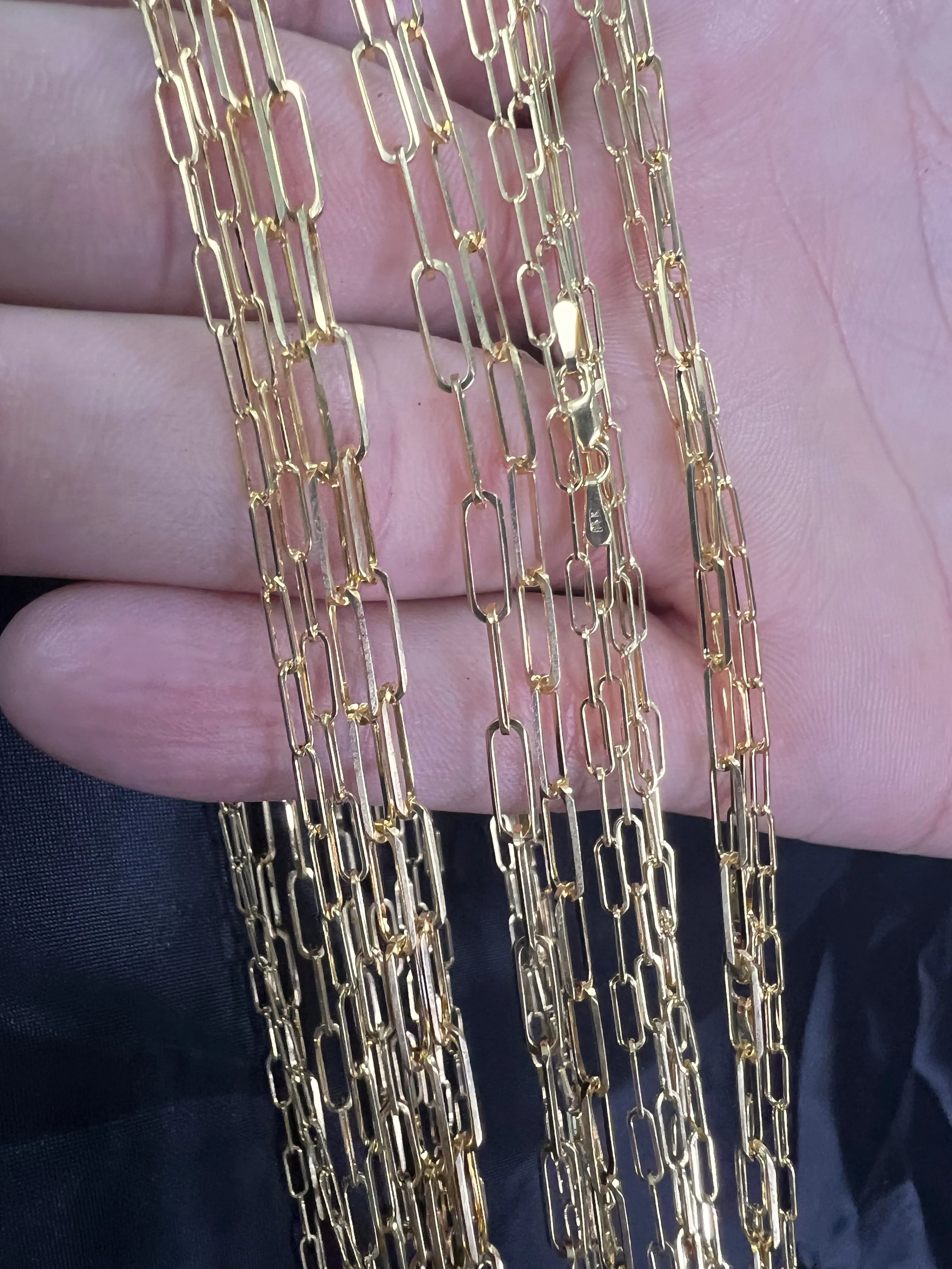 18k Yellow gold paperclip chain-20