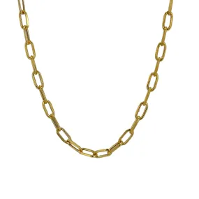 18k Yellow gold paperclip chain-20