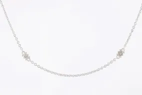 18" Judith Ripka 925 Silver Fleur De Lis Station Chain Necklace (9.80g.)