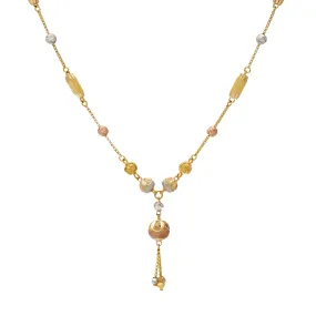 22K Multi-Tone Gold Beaded Chain (13.7gm)