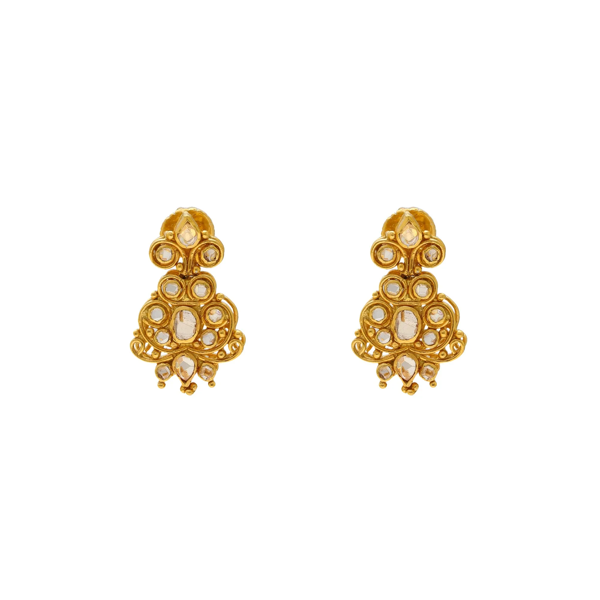 22K Yellow Gold & CZ Earrings (8gm)