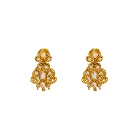 22K Yellow Gold & CZ Earrings (8gm)