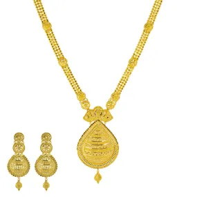 22K Yellow Gold Bridal Necklace Set (84.3gm)