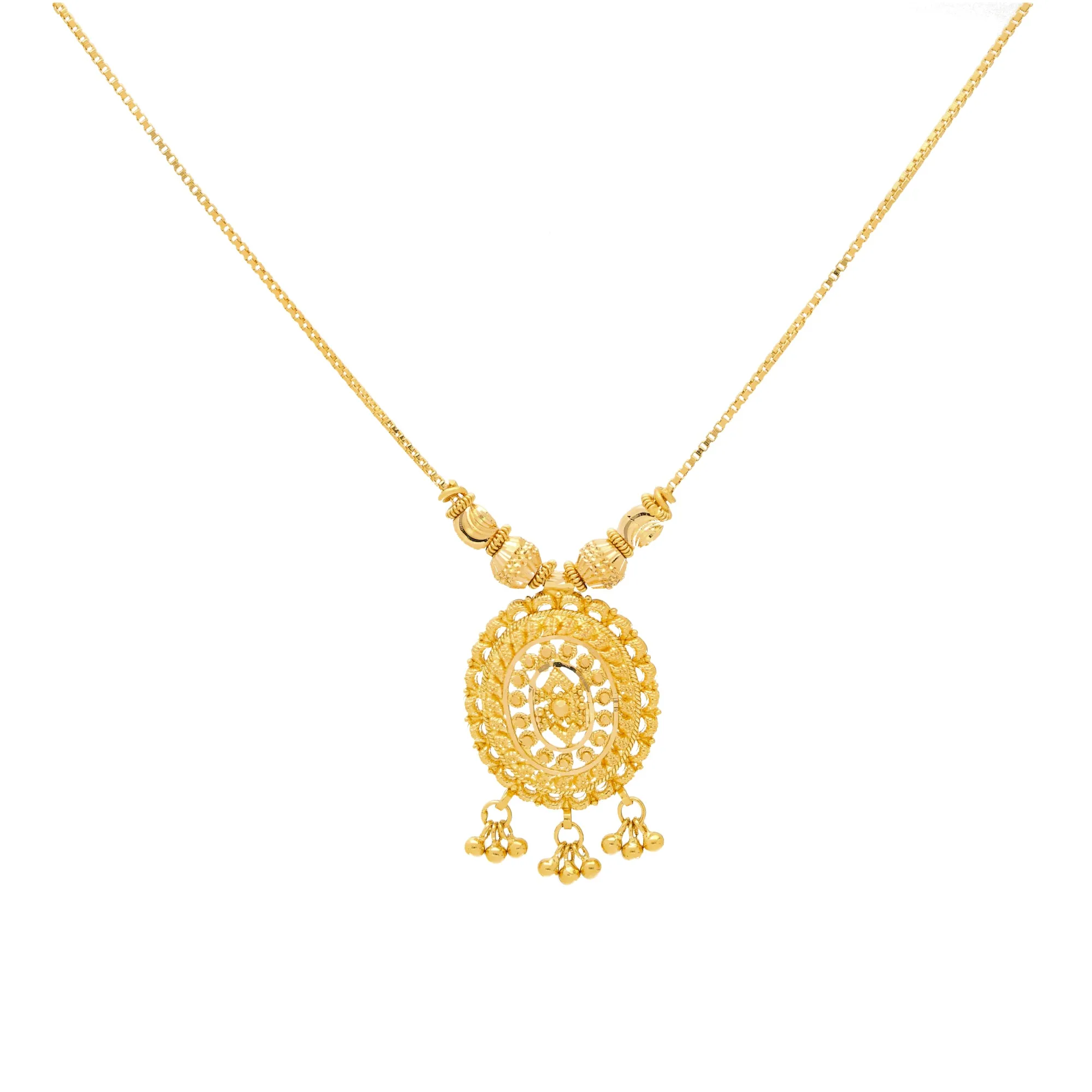 22K Yellow Gold Necklace Set (16.5gm)