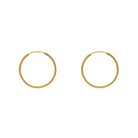 22K Yellow Thin Hoop Earrings (3gm)