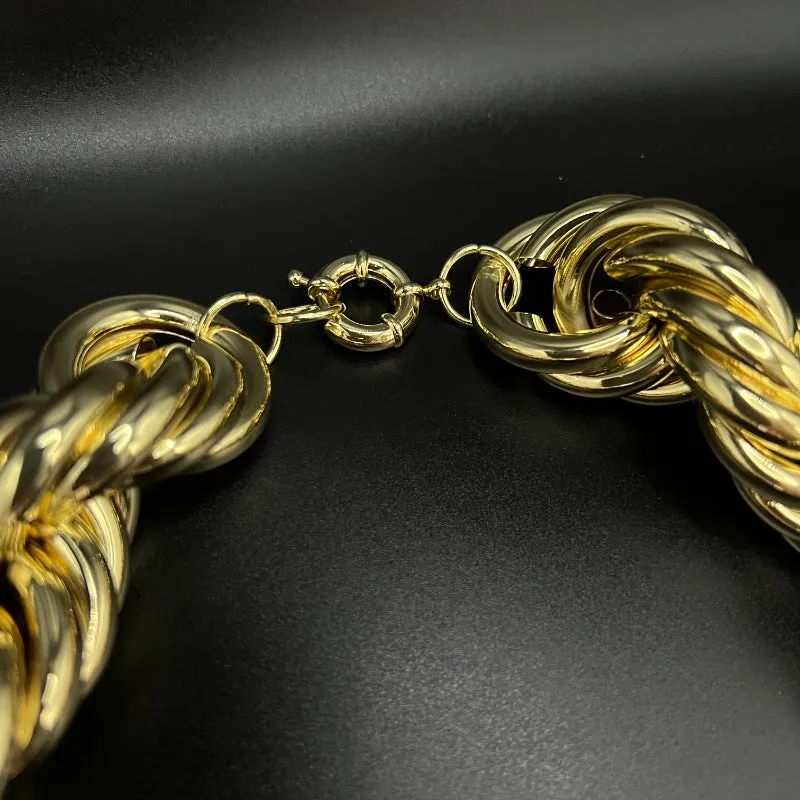 30mm 18K Gold Finish Rope Chain