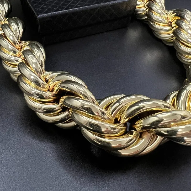 30mm 18K Gold Finish Rope Chain