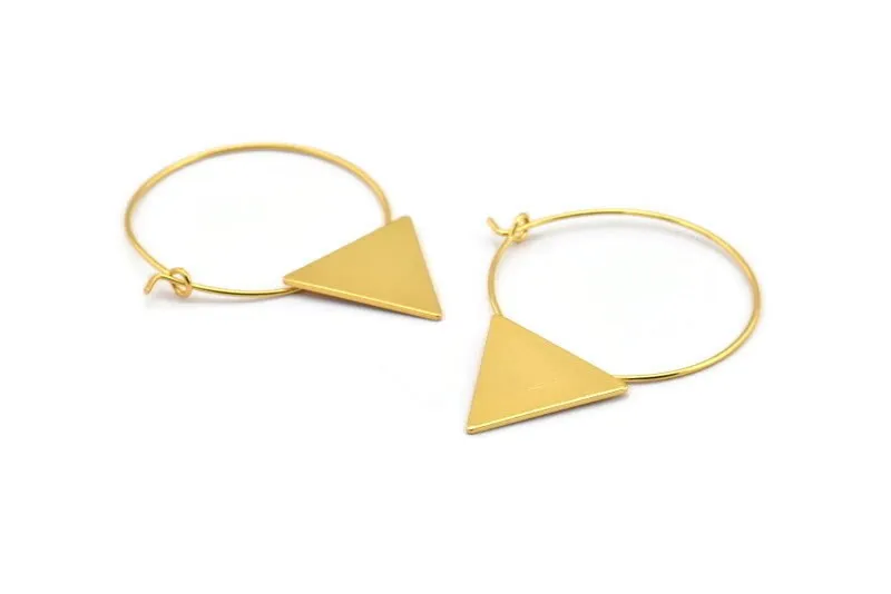 30mm Earring Hoops, 2 Gold Plated Brass Earring Wires (30x0.70mm) SY0337