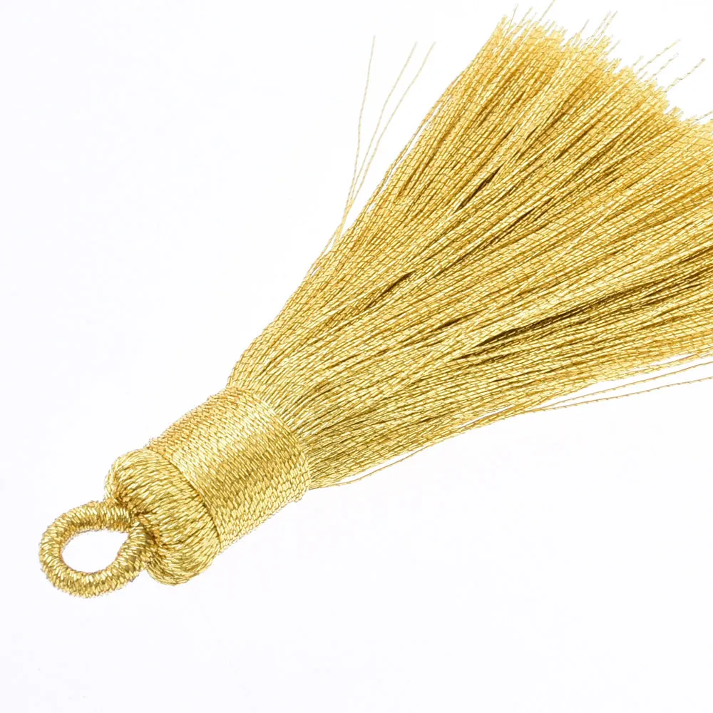 5.8cm Mini Polyester Gold and silver line tassels for jewelry making Necklace Earrings Gold,10pcs/lot