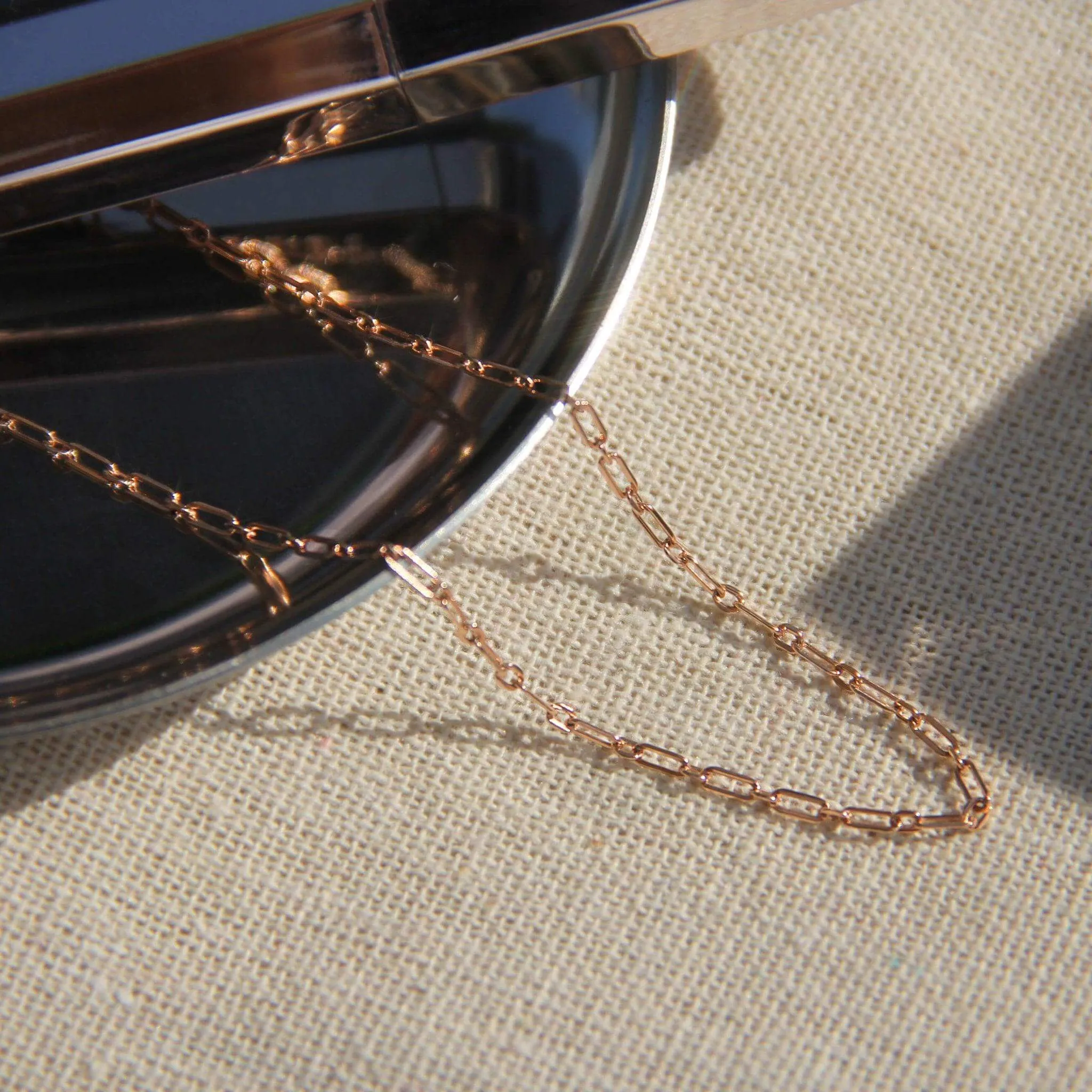 925 Silver Rose Gold Plated Clip Chain Necklace