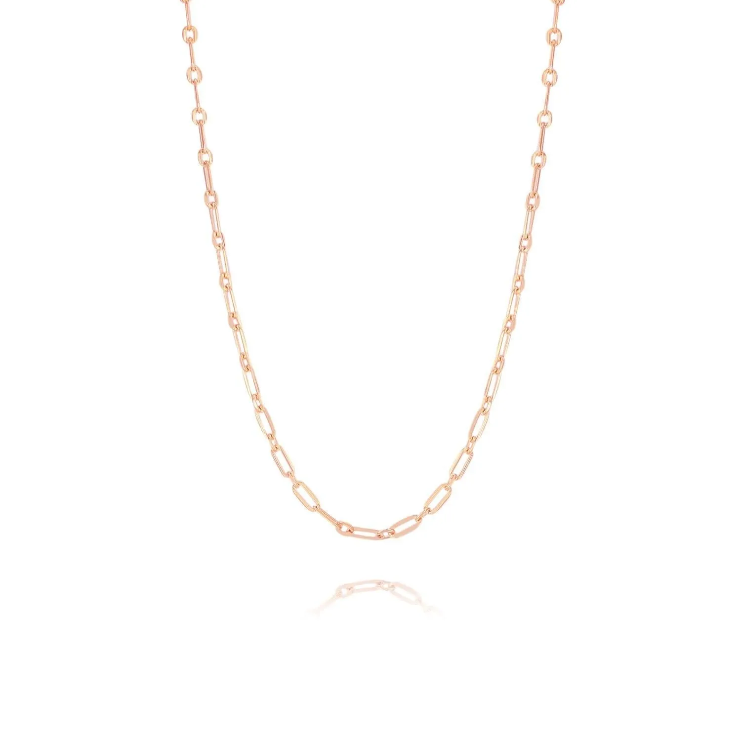 925 Silver Rose Gold Plated Clip Chain Necklace