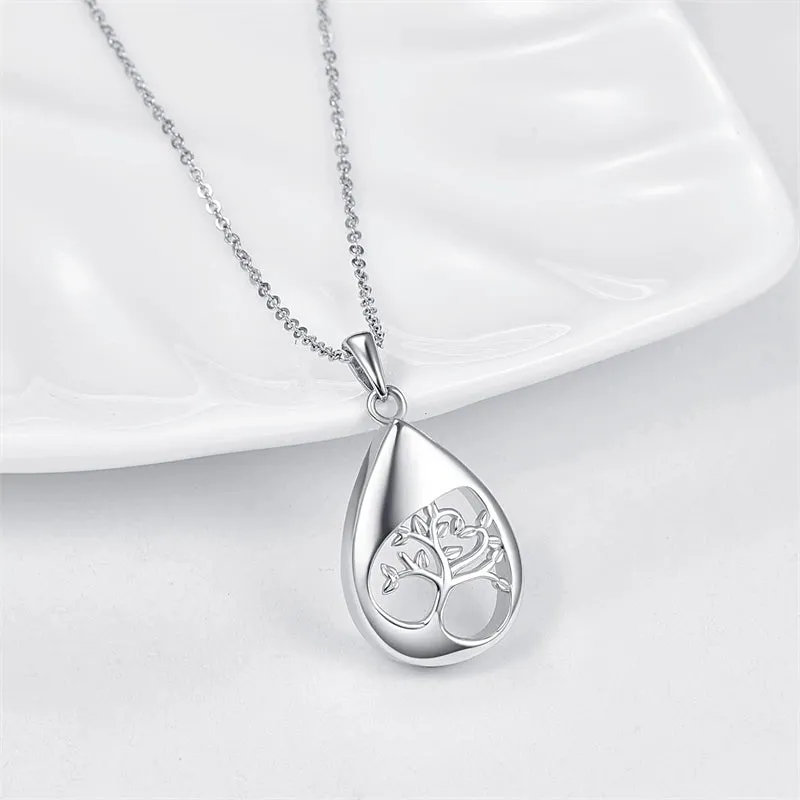 925 Sterling Silver Teardrop Urn Necklace for Ashes Celtic Knot Cremation Necklace Memorial Keepsake Jewelry for Ashes of Loved Ones