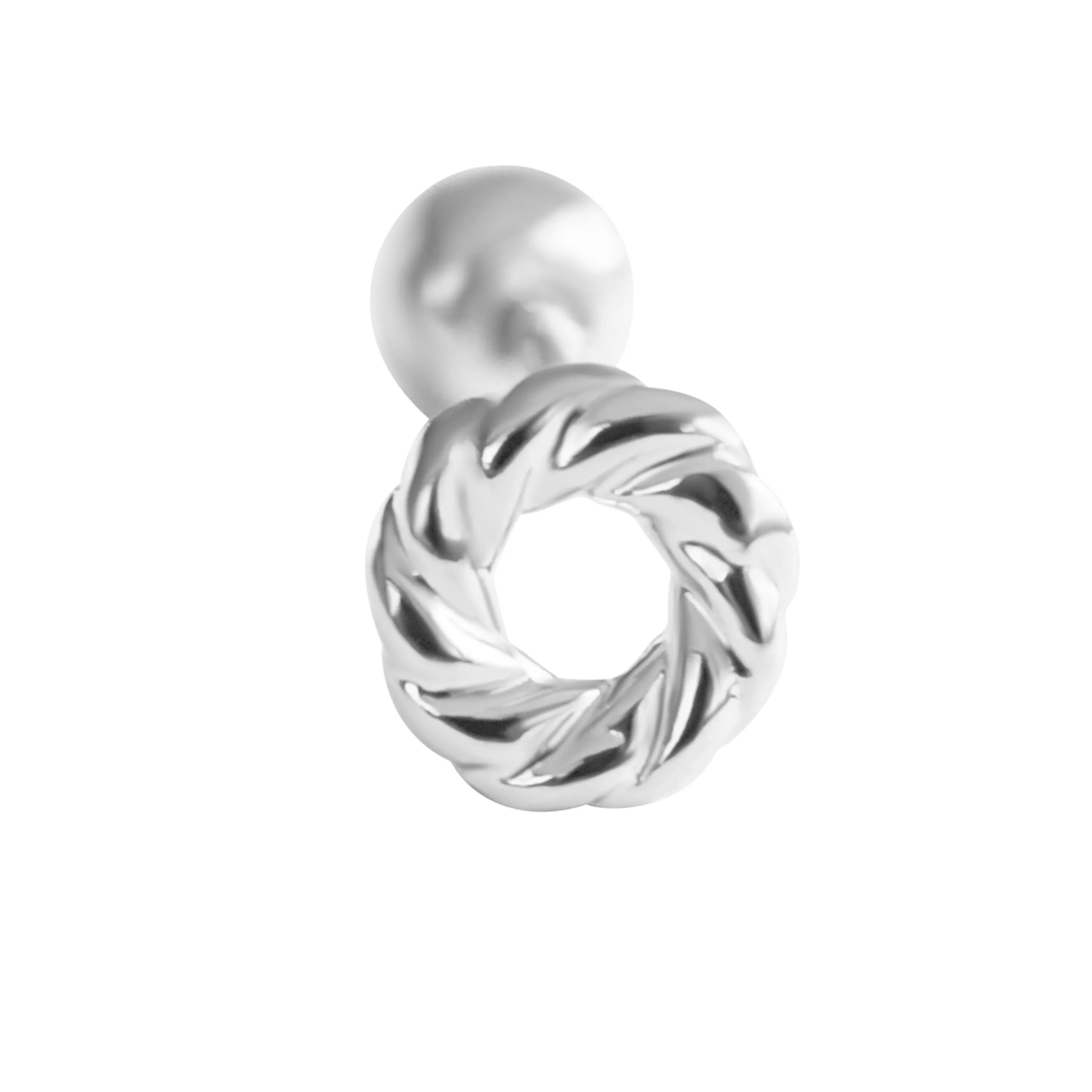 925 Tie Knot Twisted Rope Ear Barbell Piercing