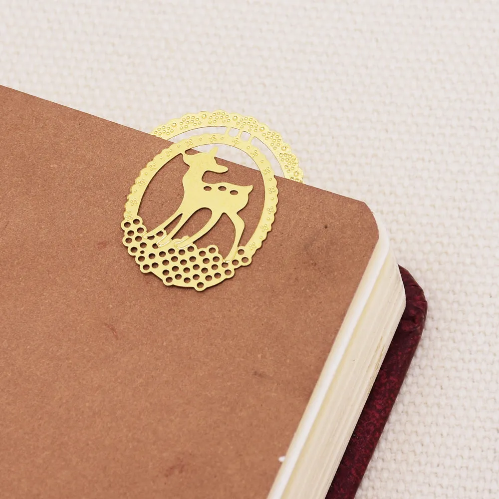 About 29*25mm metal Vintage bookmark clips Paper clips Planner Jewel clip Gold plated Deer 5pcs