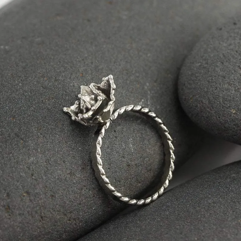 Agave Succulent Ring in Silver