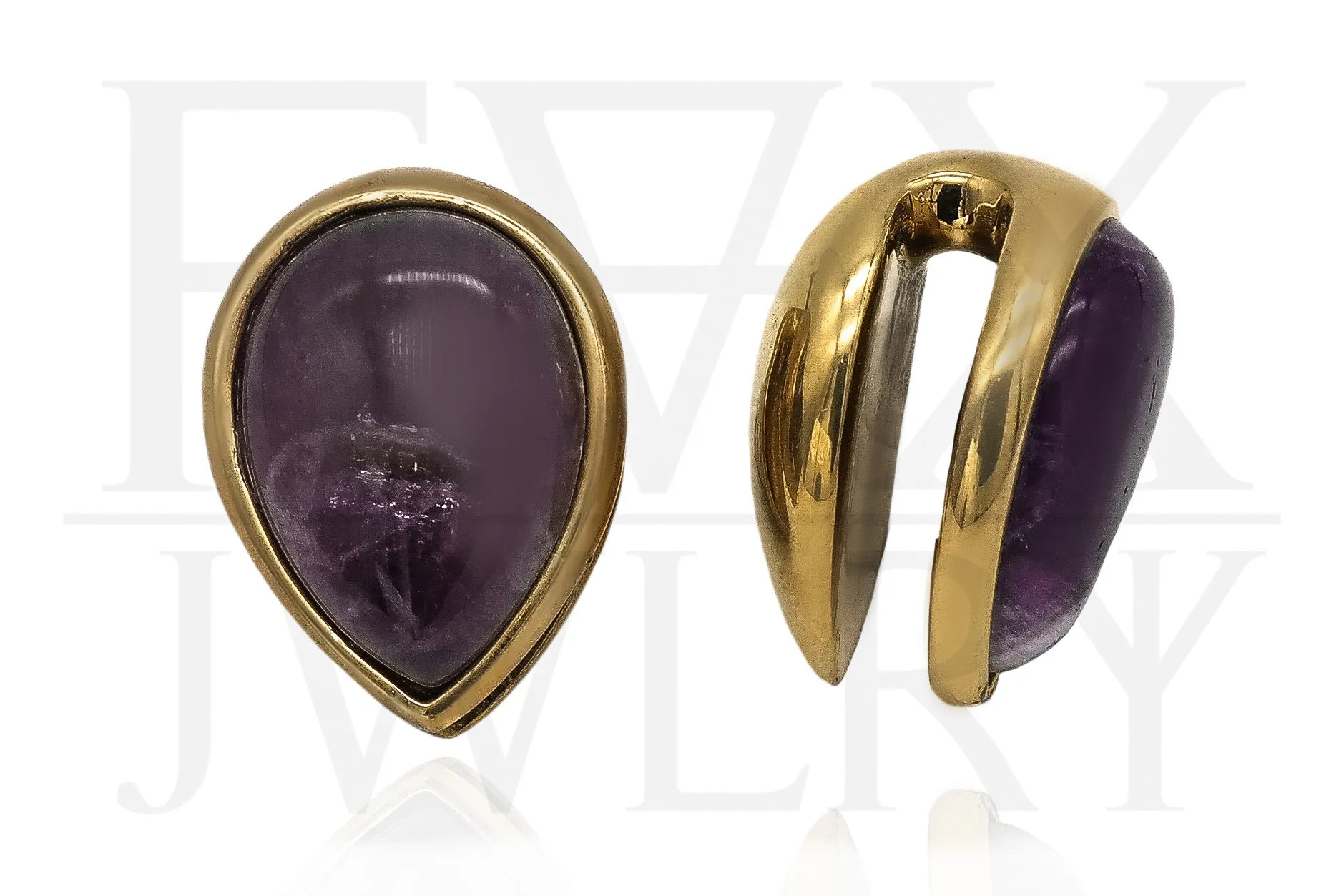 Amethyst Teardrop Ear Weights