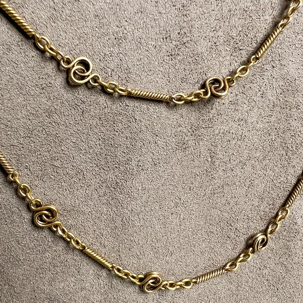 Antique Fancy Link Chain Necklace