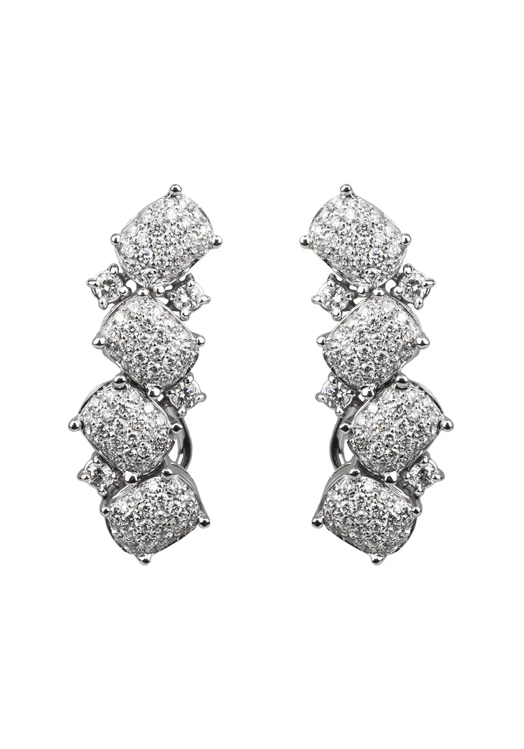 Antonini Malibu Orecchini 18KWG Pave Diamond Earrings