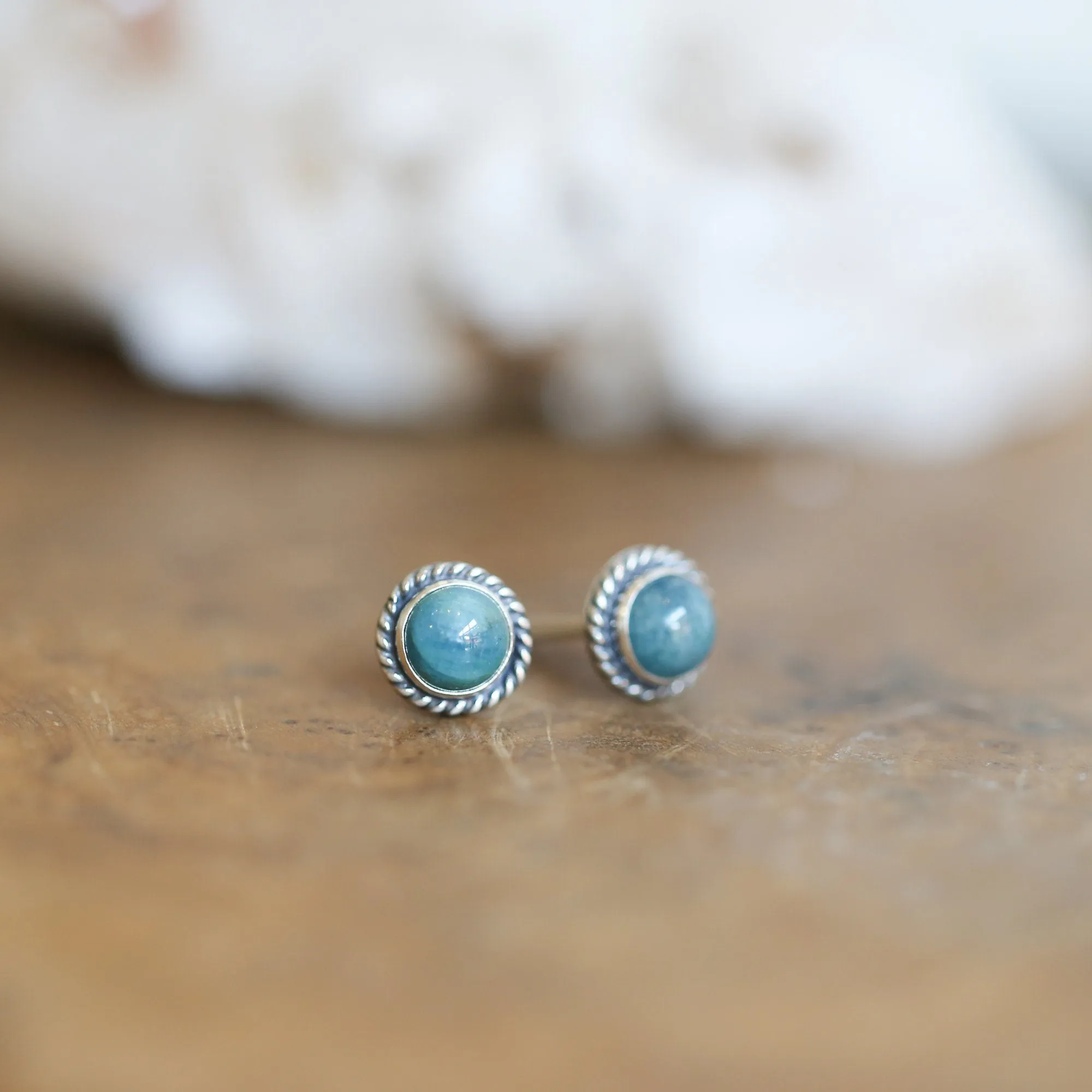 Apatite Traditional Posts - Apatite Studs - Silversmith Earrings - .925 Sterling Silver