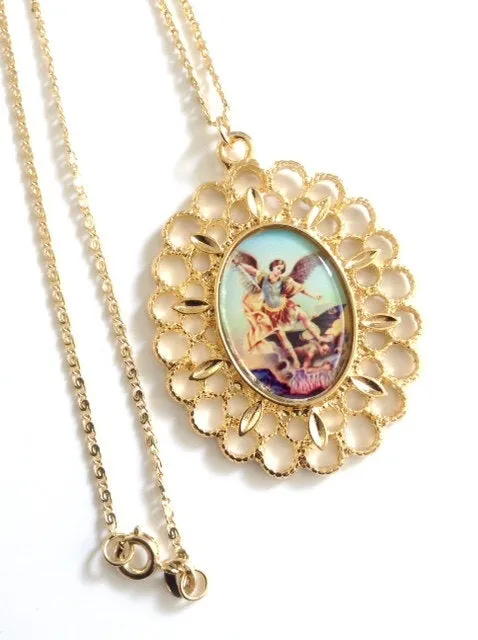 Archangel Saint Michael Medal Necklace