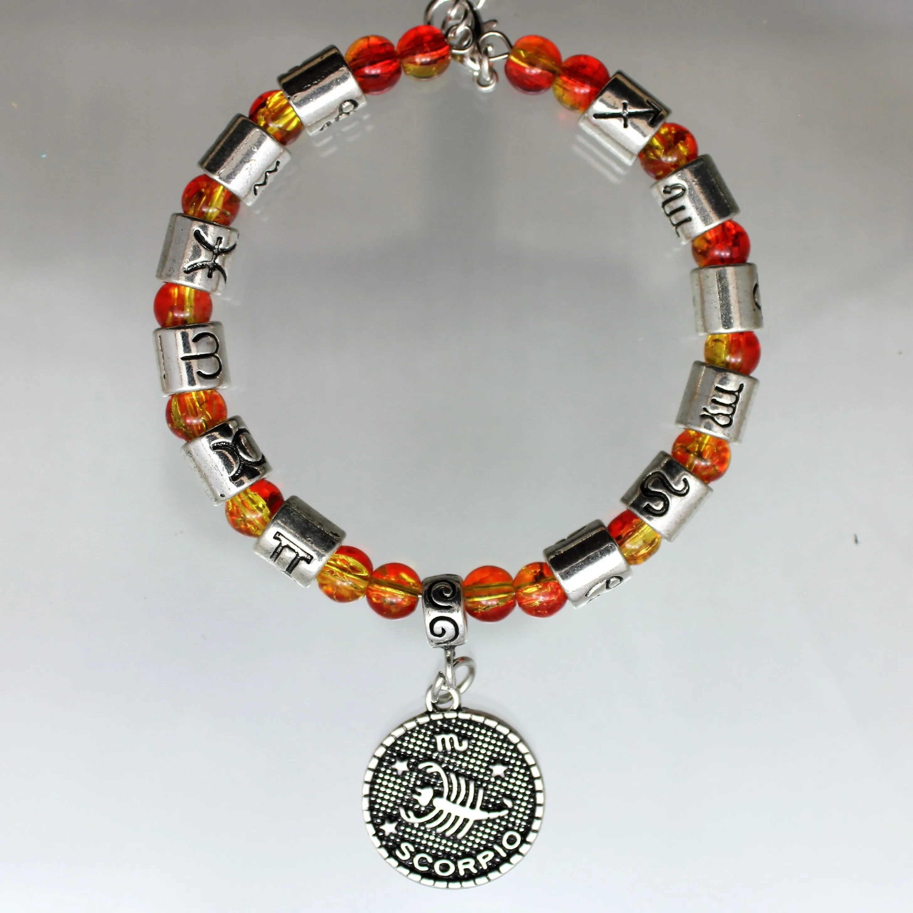 AVBeads Zodiac Charm Bracelet Scorpio Beaded Memory Wire