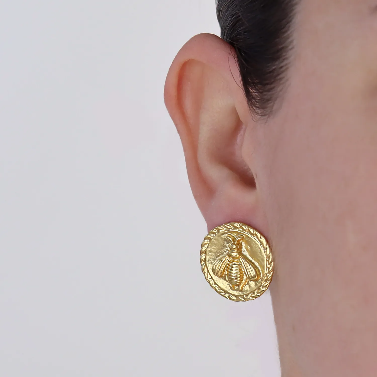 Bee clip-on earrings