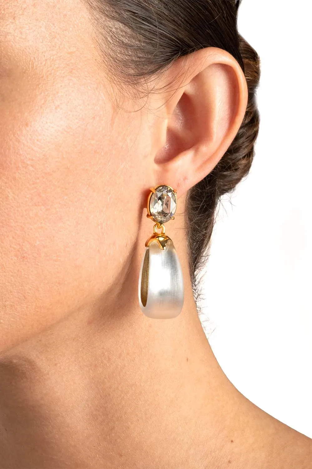 Bonbon Lucite Small Teardrop Hoop Earrings