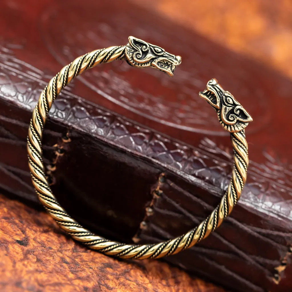 Bronze Fenrir Arm Ring Twisted Band