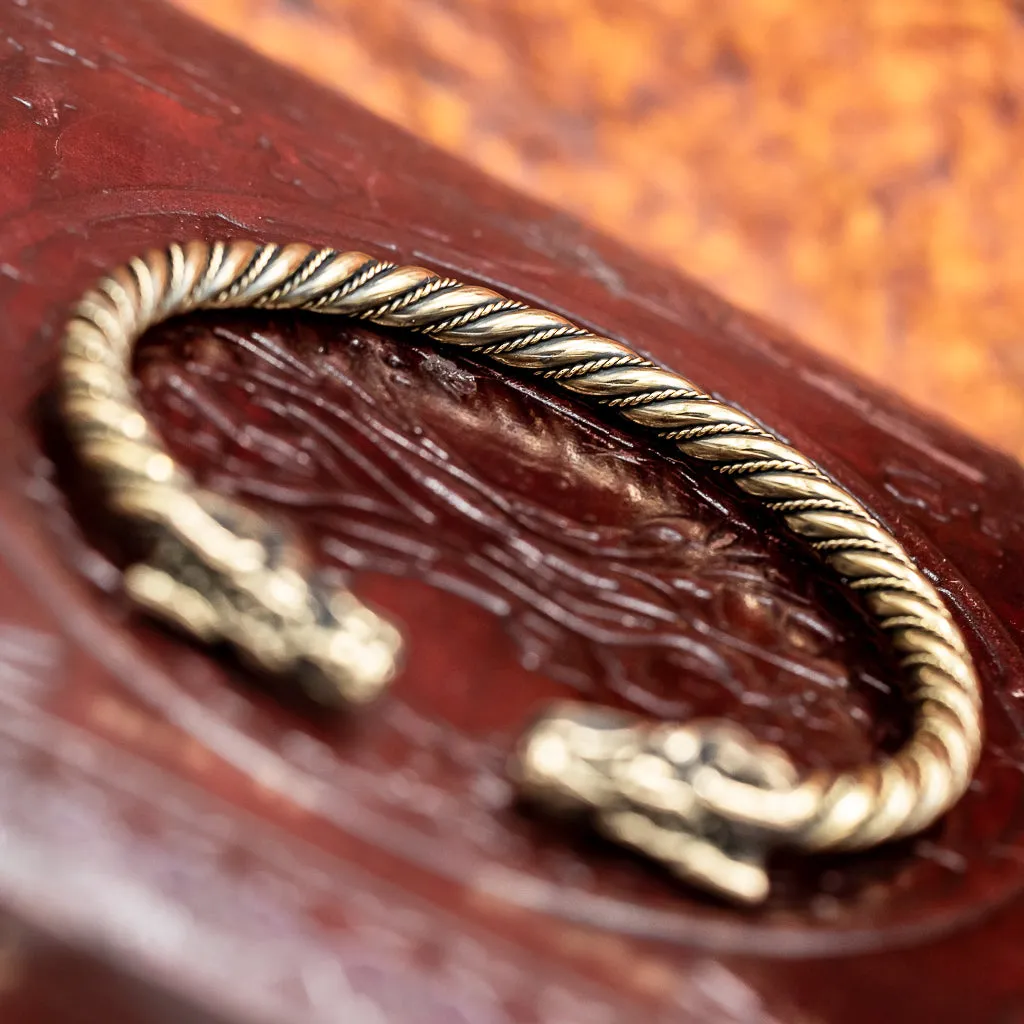 Bronze Fenrir Arm Ring Twisted Band