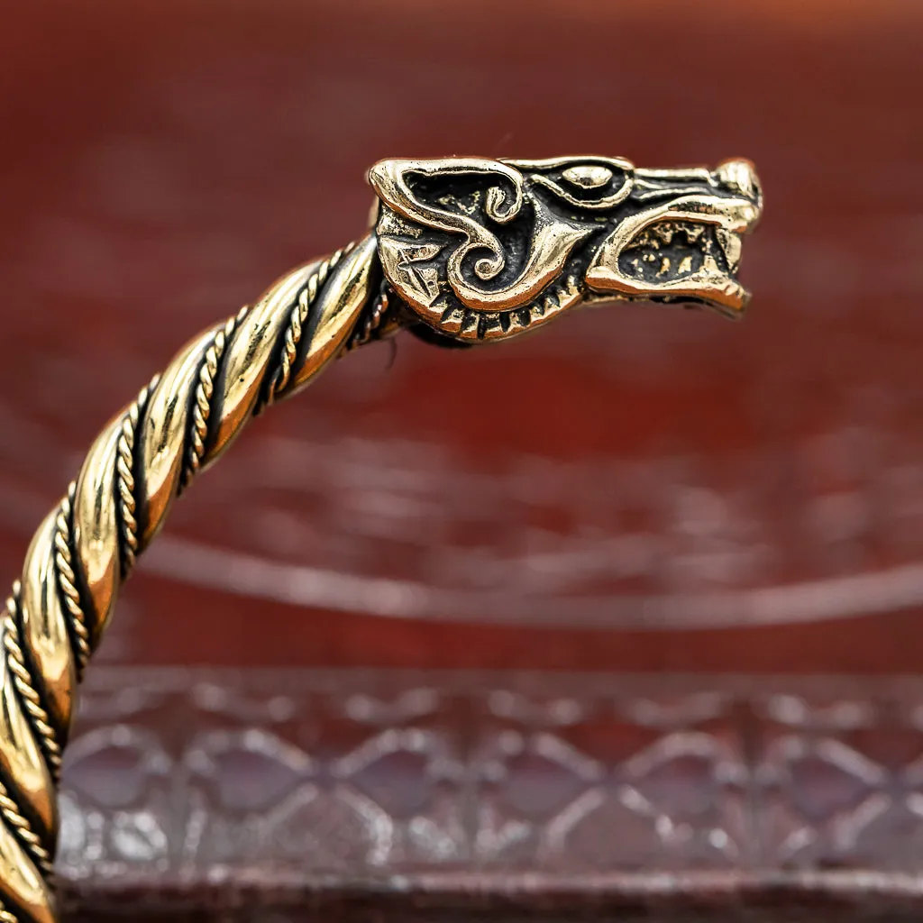 Bronze Fenrir Arm Ring Twisted Band