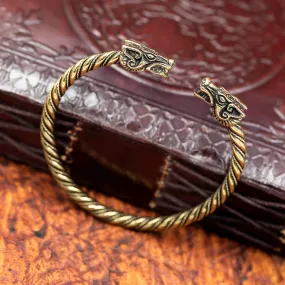 Bronze Fenrir Arm Ring Twisted Band