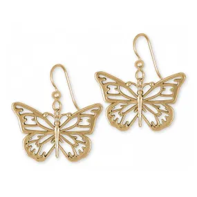 Butterfly Earrings Jewelry 14k Gold Handmade Butterfly Earrings BY2-EG