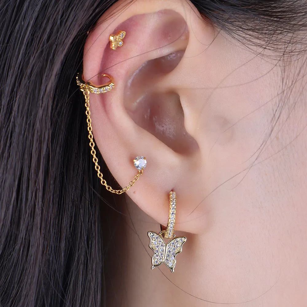 Butterfly Hoop Earring