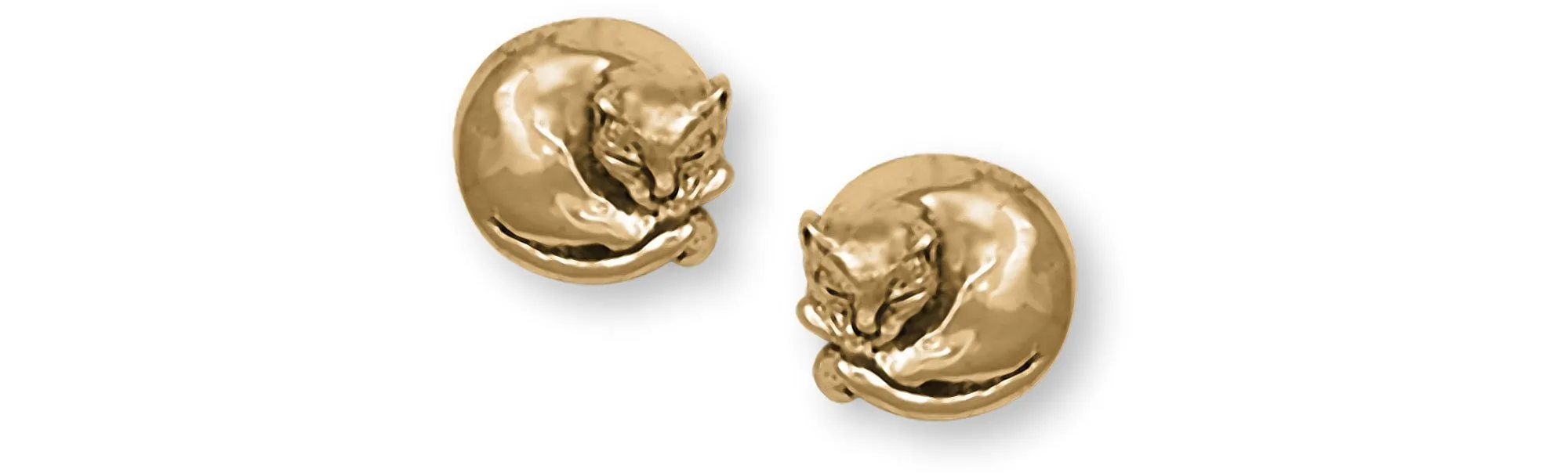 Cat Jewelry 14k Gold Vermeil Handmade Cat Earrings  CT38-EVM