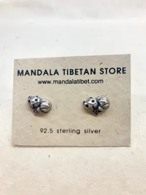 Cat Sterling Silver Stud