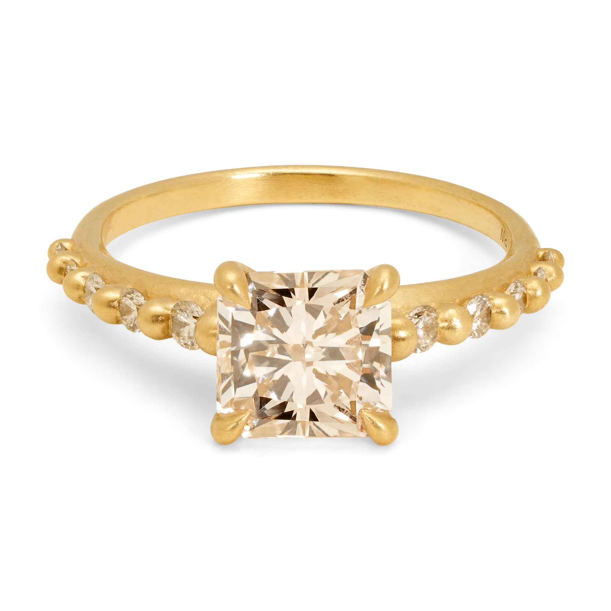 Champagne Diamond Gardenia Ring - Size 7.5 - 11375