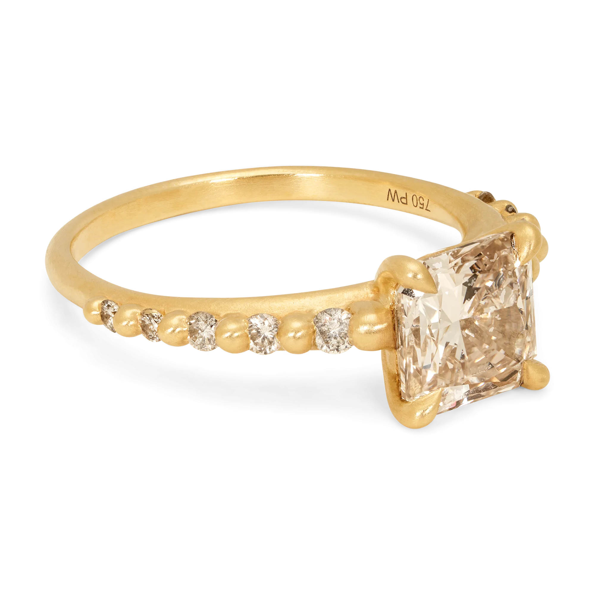 Champagne Diamond Gardenia Ring - Size 7.5 - 11375