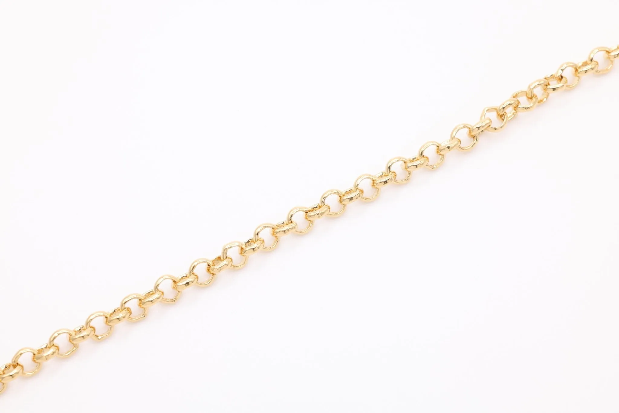 Charlotte Diamond Cut Rolo Chain, 14K Gold Overlay Plated, Wholesale Jewelry Chain