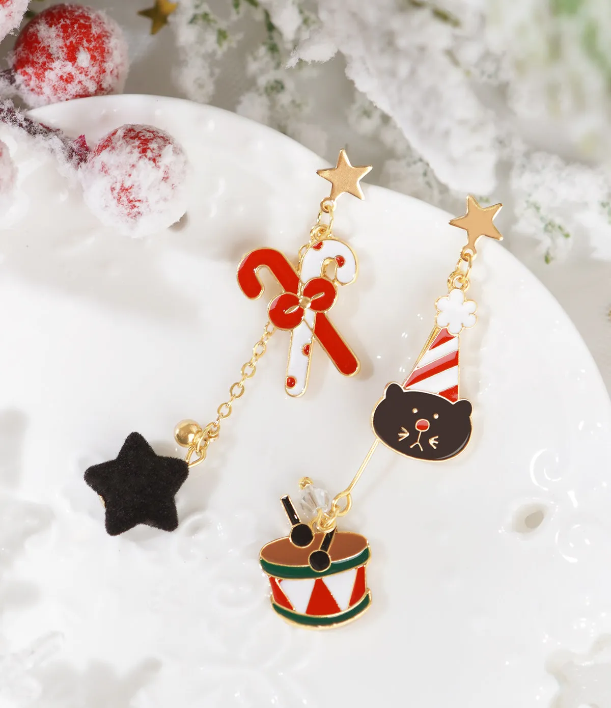 Christmas Earrings Cute Long Joker Ear Clip LJC7