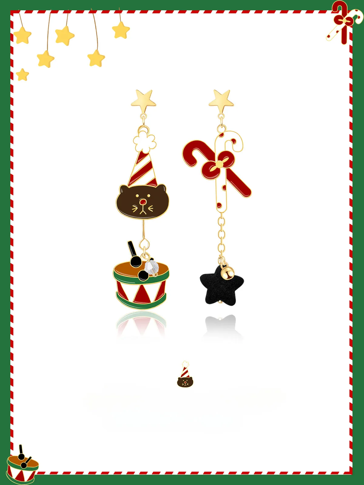 Christmas Earrings Cute Long Joker Ear Clip LJC7