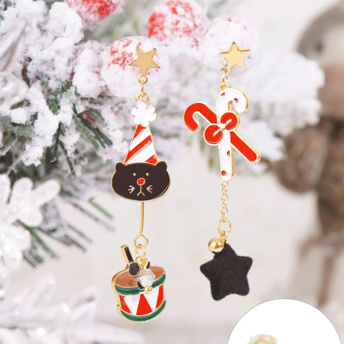 Christmas Earrings Cute Long Joker Ear Clip LJC7