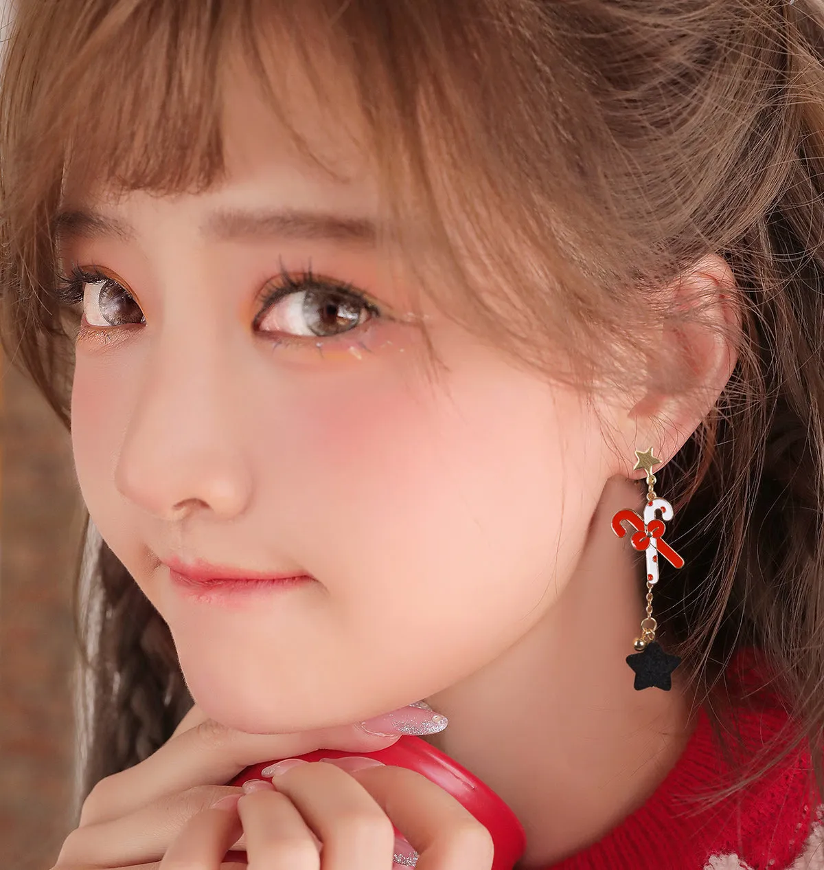 Christmas Earrings Cute Long Joker Ear Clip LJC7